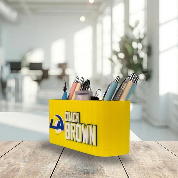 Personalized Los Angeles Rams Desk Organizer, Custom Rams Gifts - Picture 3 of 10